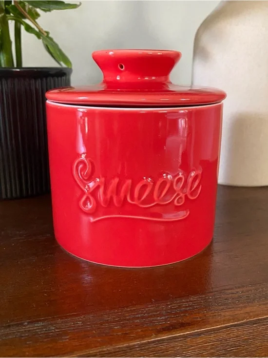 NWOT Sweese red ceramic Butter bell crock. - Picture 2 of 6